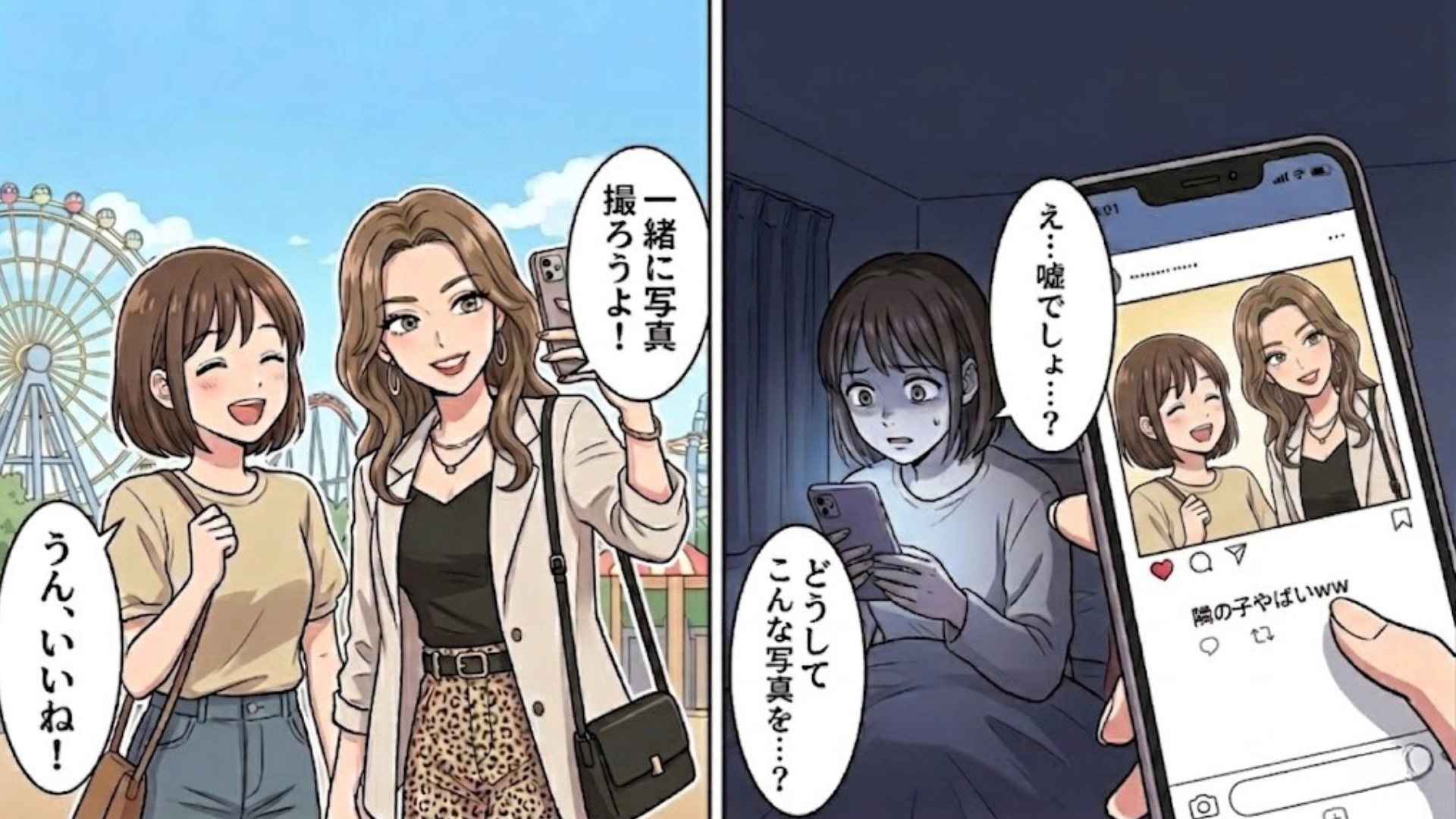 【最後にスカッと！】私だけ無加工のまま写真を投稿！？最低な友だちに数日後、“予想外の展開”が...！・前編