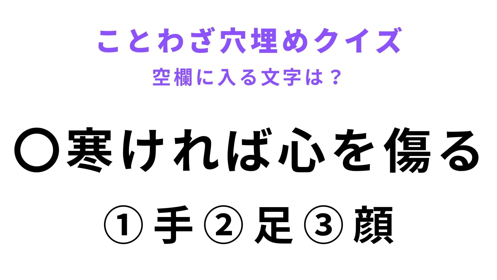 【〇寒ければ心を傷る】空欄に文字を入れてことわざを完成させて！