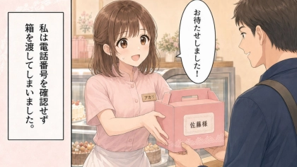 【バイト】「予約した佐藤です」ケーキを渡した直後、別の“佐藤さん”が来店…すると【とんでもないミス】が発覚！？・前編