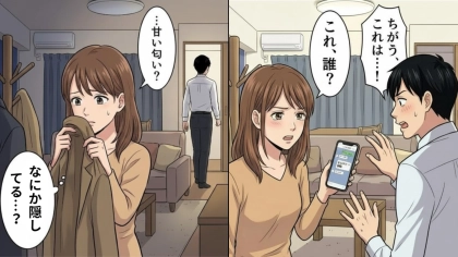 「なにか隠してる...？」彼のジャケットから甘い香水の匂い。激怒する主人公に【予想外の展開】が...！