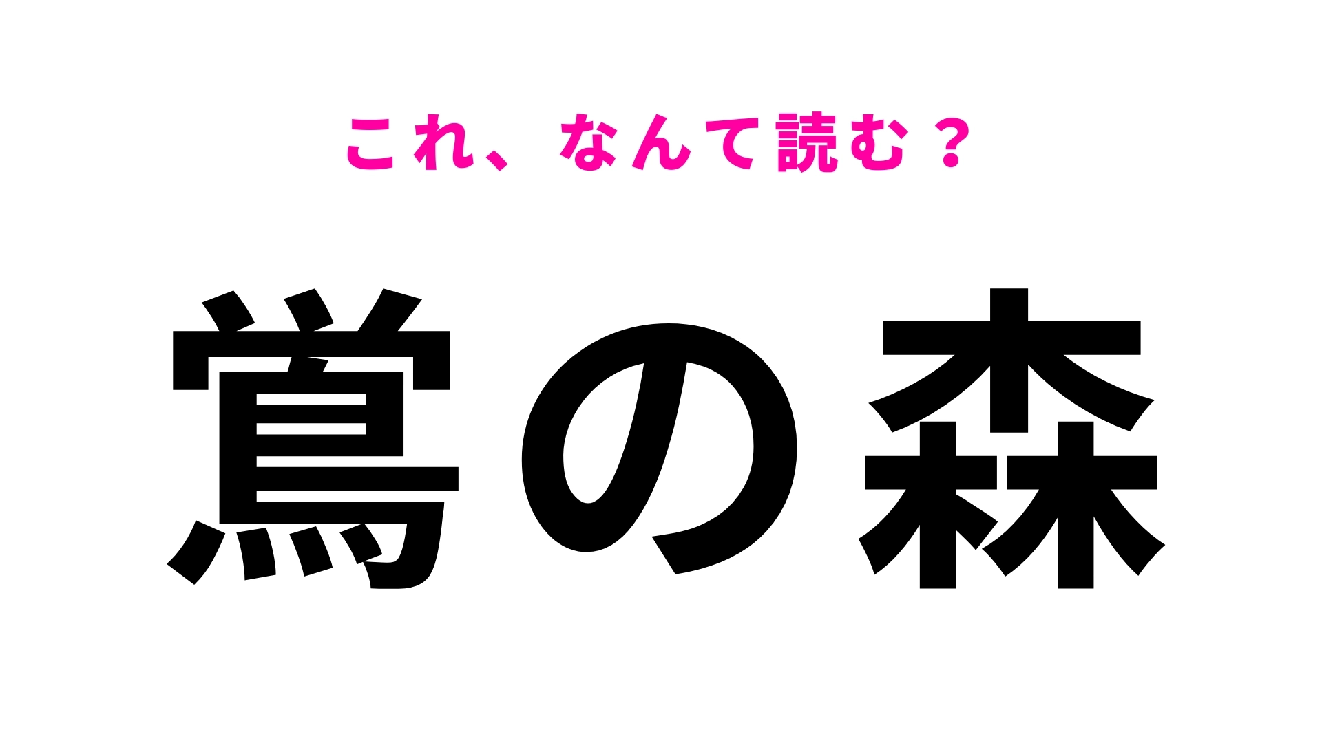 「鴬の森」はなんて読む?「鴬」は鳥の名前!