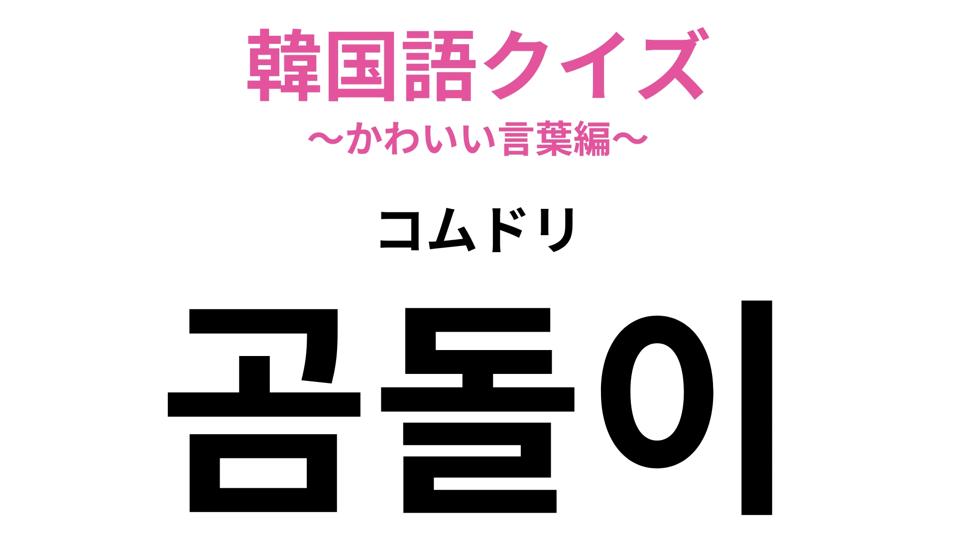 「곰돌이(コムドリ)」の意味は?ヒントは親しみを込めた愛称のひとつです♡【韓国語クイズ】