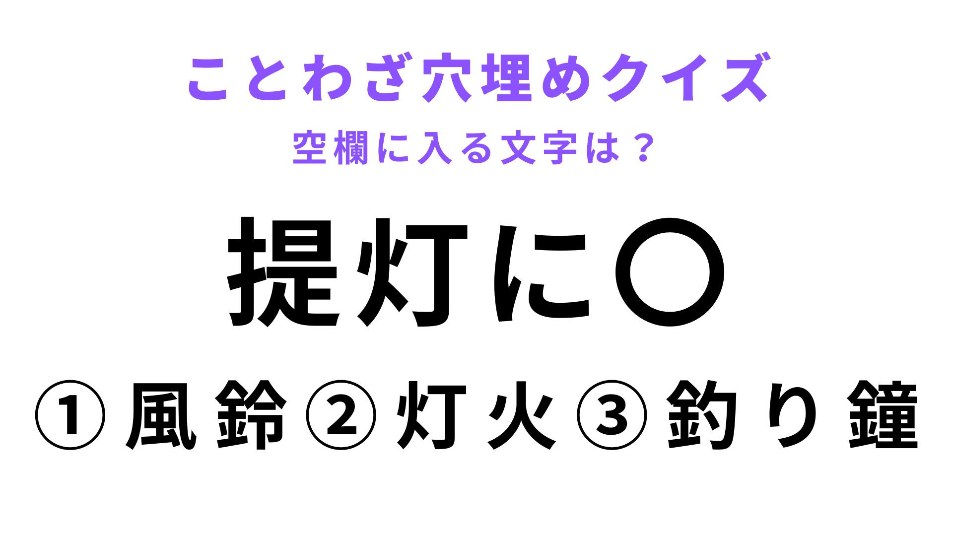 【提灯に〇】空欄に文字を入れてことわざを完成させて！