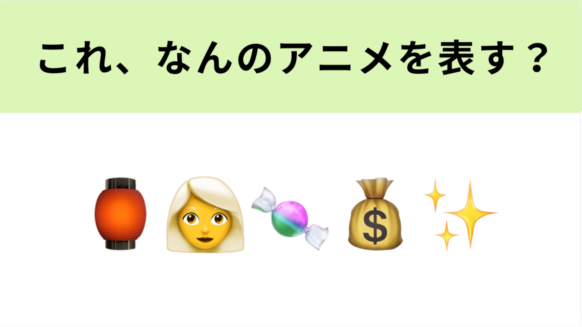 この絵文字が表すアニメは？本で読んだことがある人も多いはず！