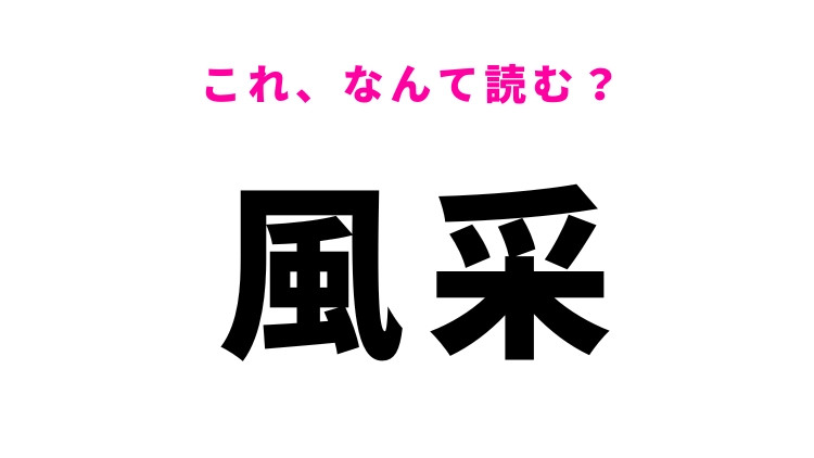 【風采】はなんて読む？人の見かけを表す言葉！