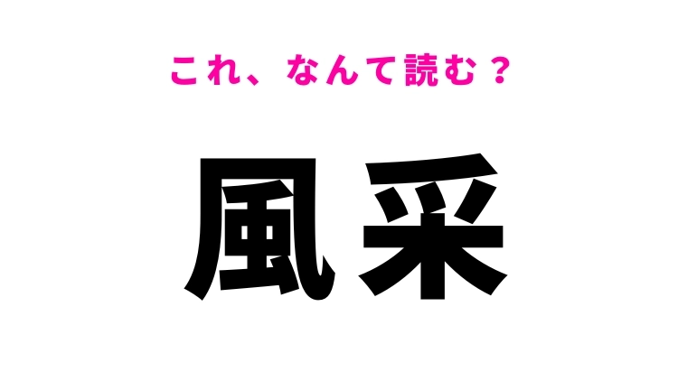 【風采】はなんて読む?人の見かけを表す言葉!