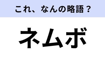 【略語クイズ】「ネムボ」はなんの略？オタクなら持ってるはず！