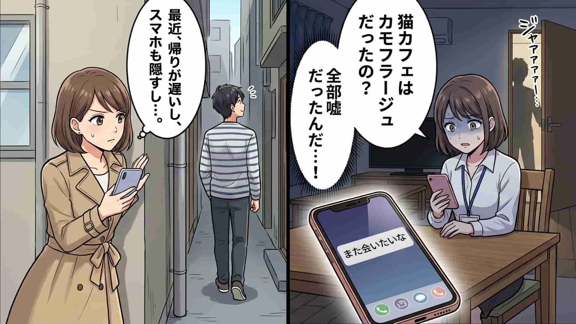 スマホを隠す彼氏を尾行すると『猫カフェ』に到着！？一件落着と思いきや、女の直感が暴き出した【まさかの真実】とは...！