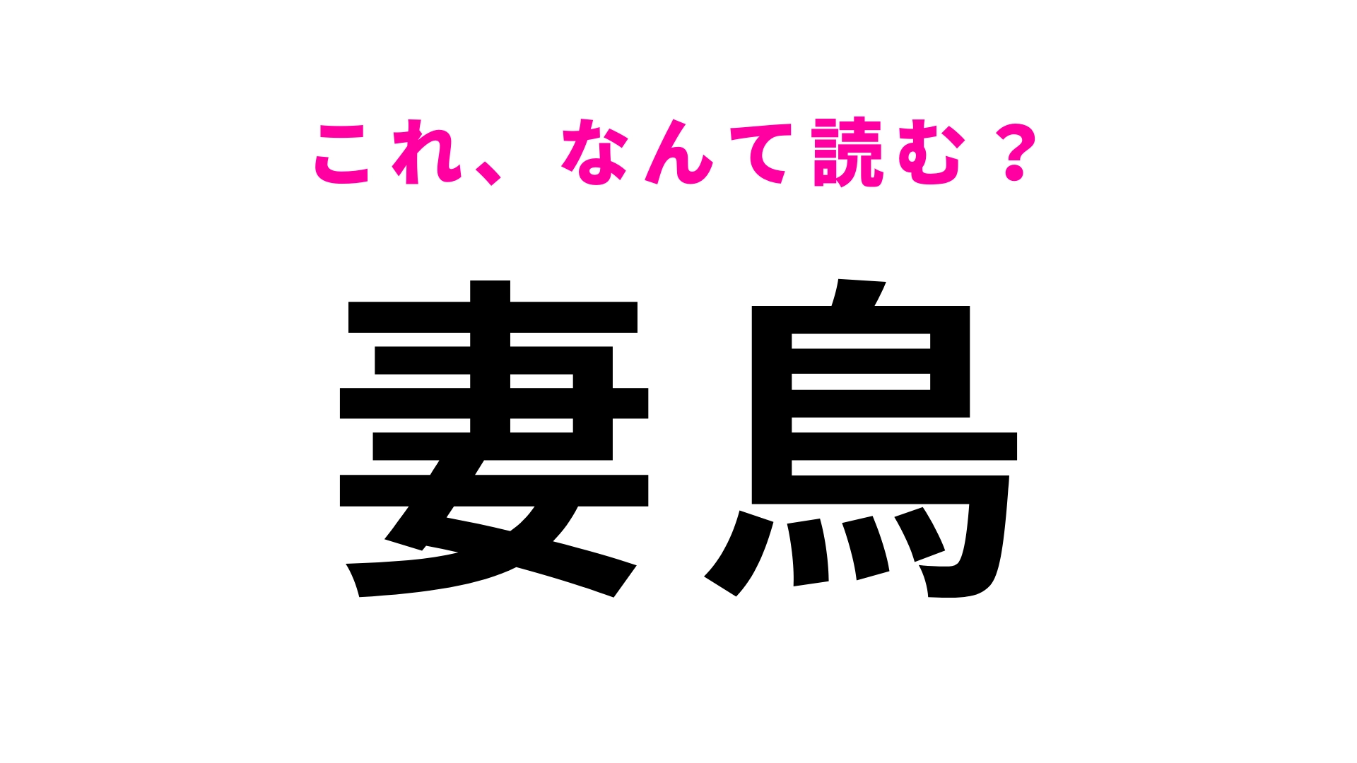 「妻鳥」はなんて読む？「妻」の読み方がわかったら天才！