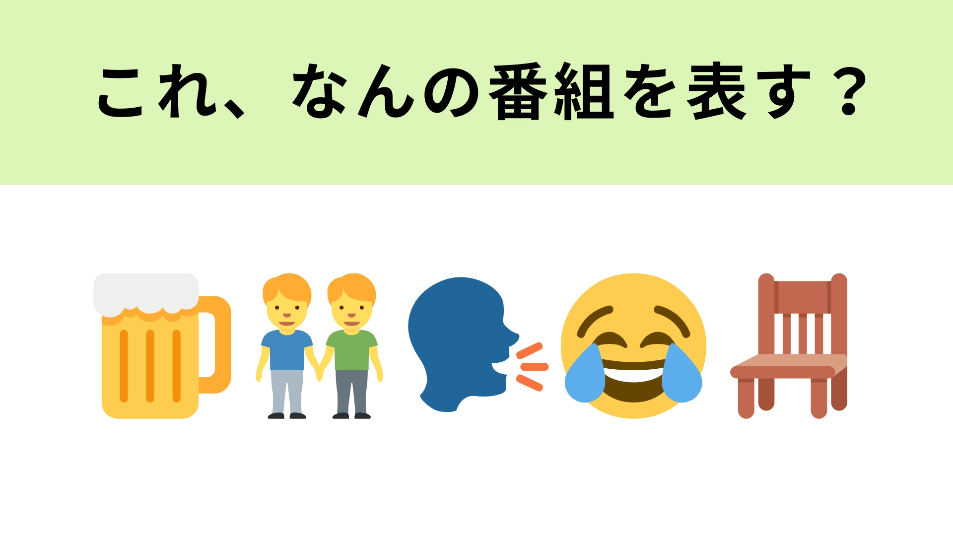 この絵文字が表すテレビ番組は？1番左の絵文字が大ヒント！