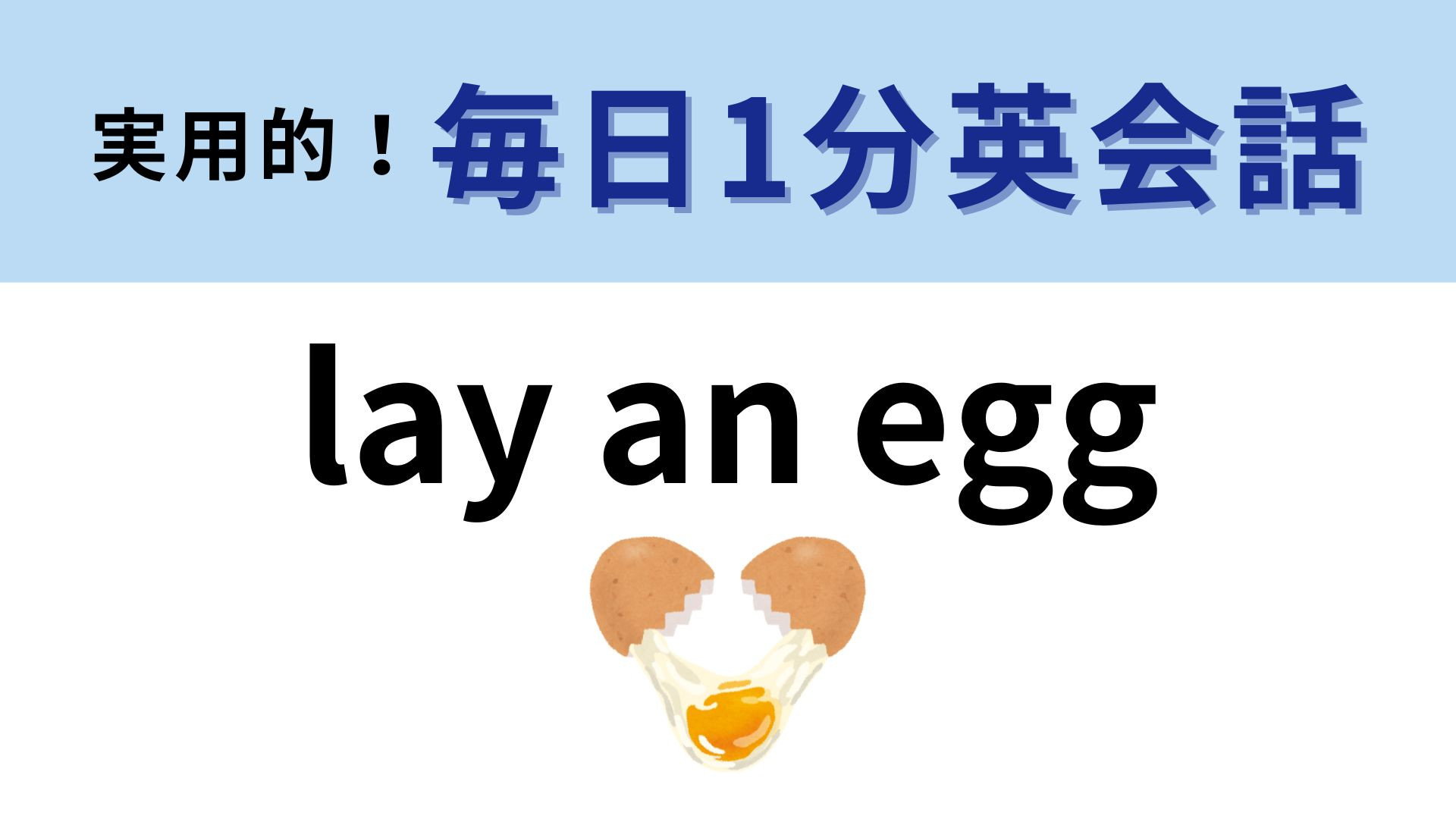 「lay an egg」の意味は？「卵を産む」以外にも意味があります…！【1分英会話】
