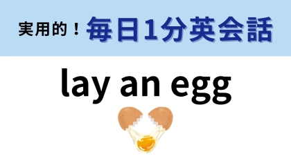 「lay an egg」の意味は？「卵を産む」以外にも意味があります…！【1分英会話】