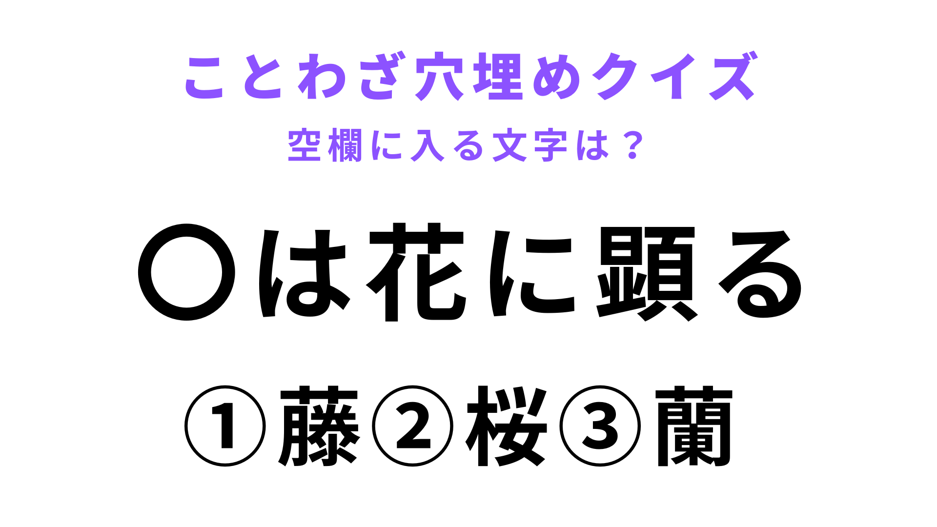 【〇は花に顕る】空欄に文字を入れてことわざを完成させて！
