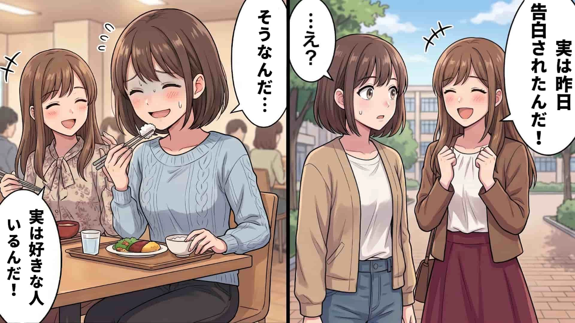 【衝撃】「実は好きな人いるんだよね」友人から打ち明けられたあと、私の好きな彼と一緒に歩く姿を目撃！？【まさかの展開】に主人公はパニックで...！