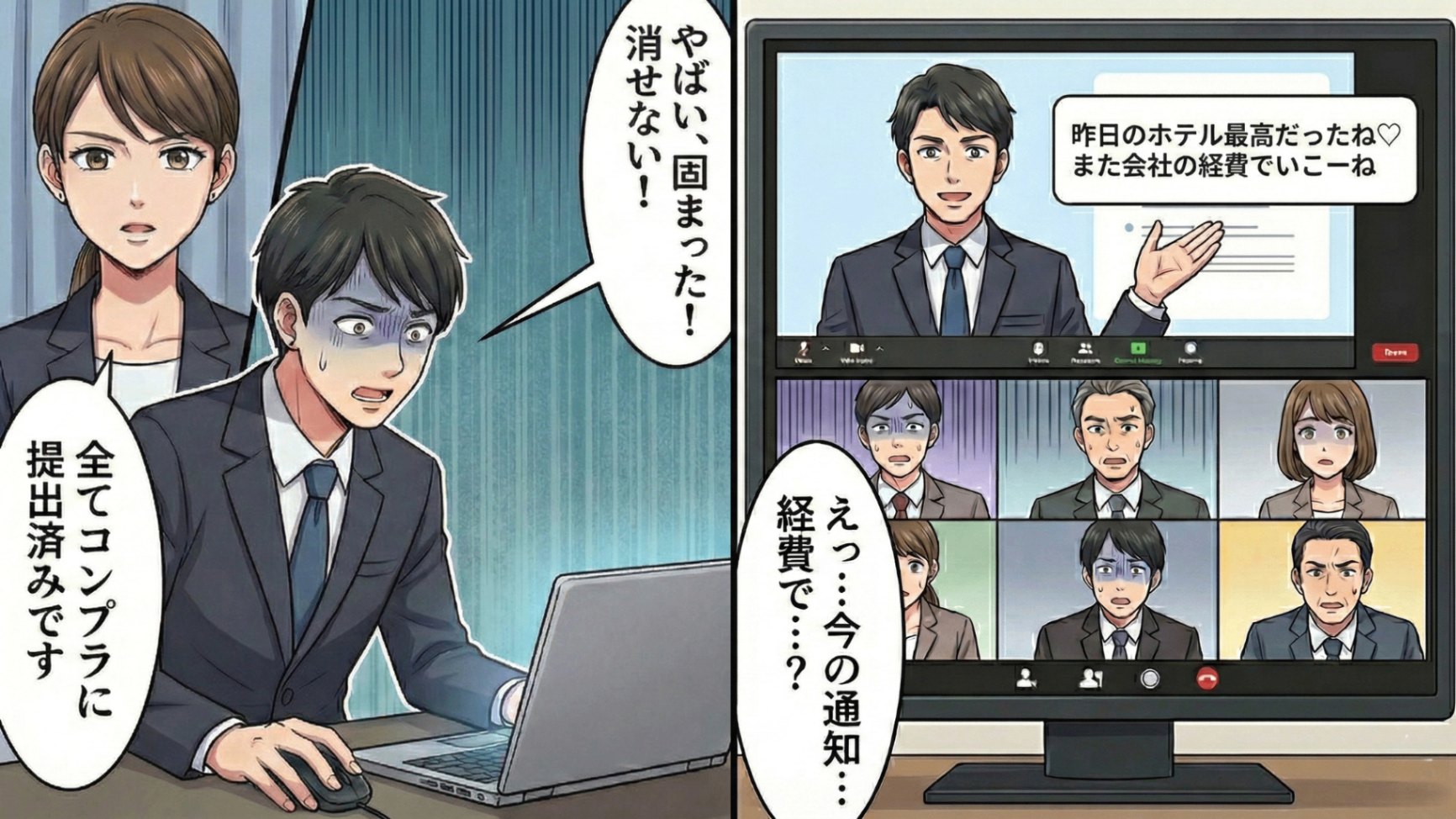 【後編】【最後にスカッと！】夫の不自然な残業と後輩女子の匂わせ投稿。全てを悟った妻は証拠集めをすることに...そして、会社のオンライン会議で“まさかの出来事”が！