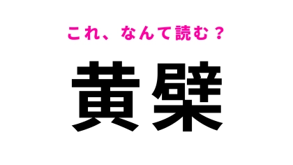 【漢字クイズ】「黄檗」はなんて読む？「檗」が読めたら天才！
