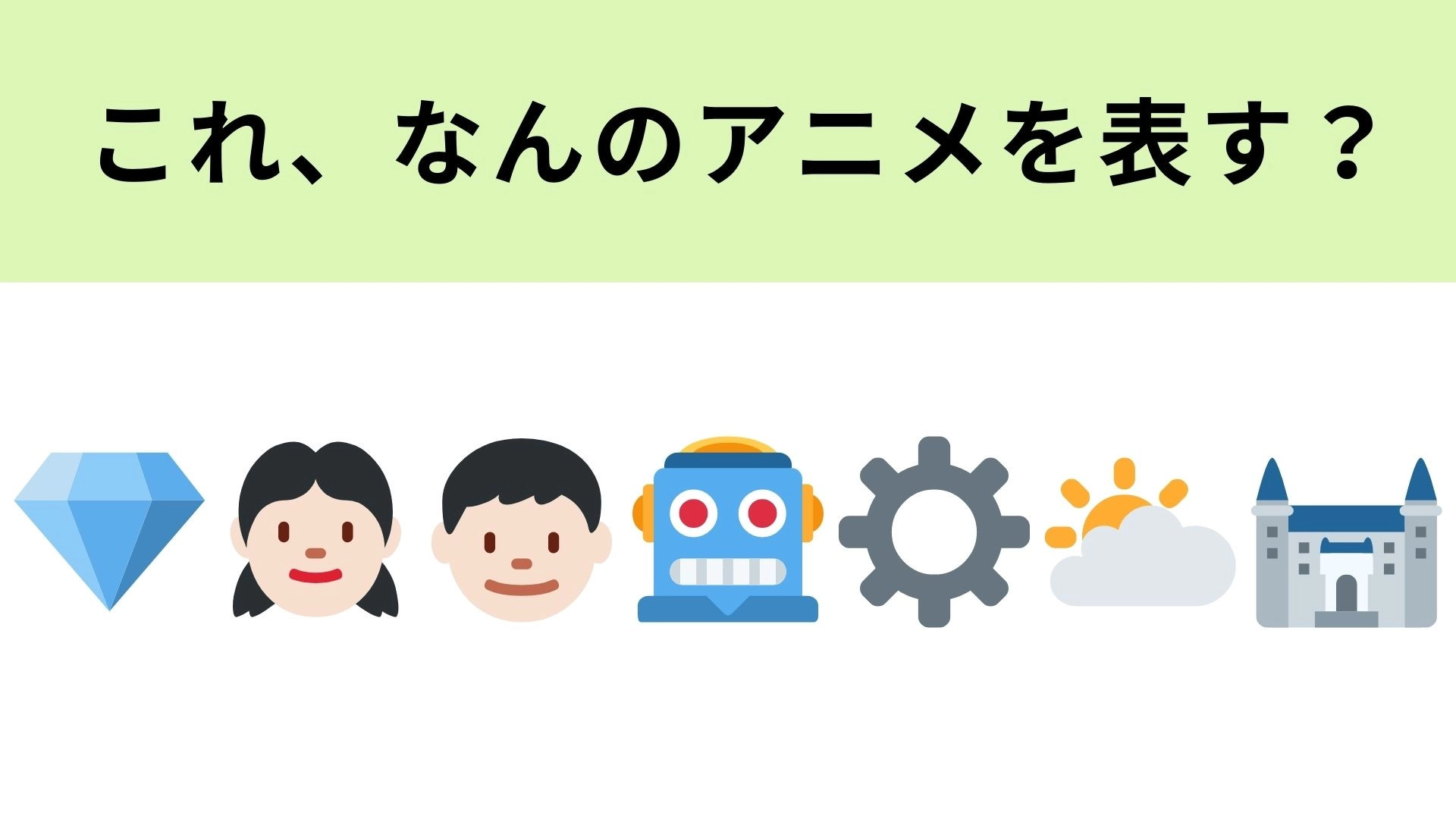 この絵文字が表すアニメは？冒険ファンタジー作品といえば！