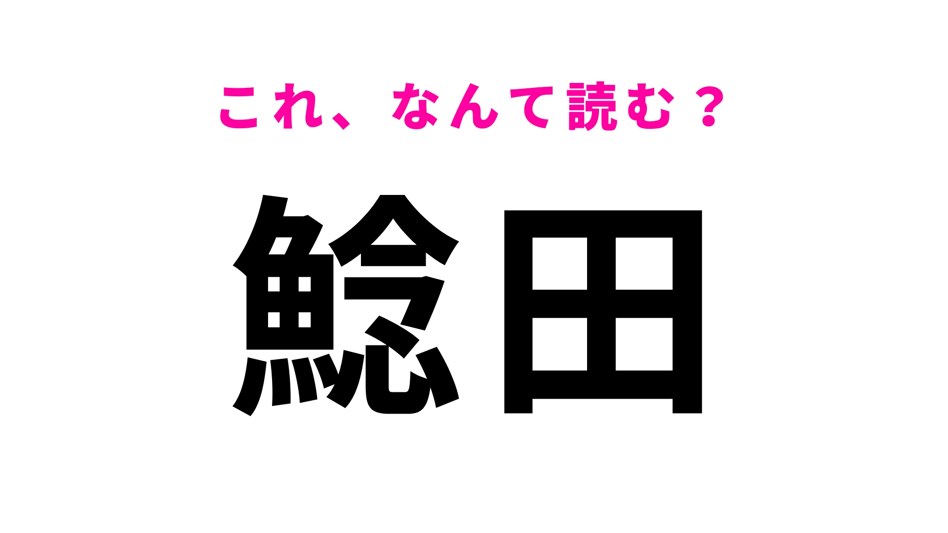 「鯰田」はなんて読む?「鯰」が読めたらあなたは漢字マスター!