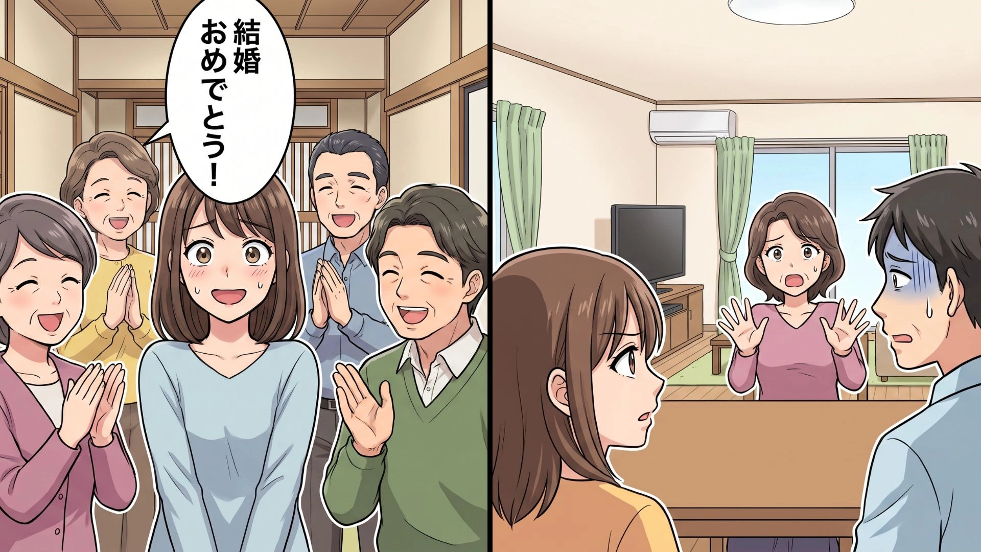 【まさかの展開】「結婚おめでとう！」久しぶりの帰省で待ち受けていたお祝いの嵐。【身に覚えのない結婚話】に、主人公は大パニックで...！