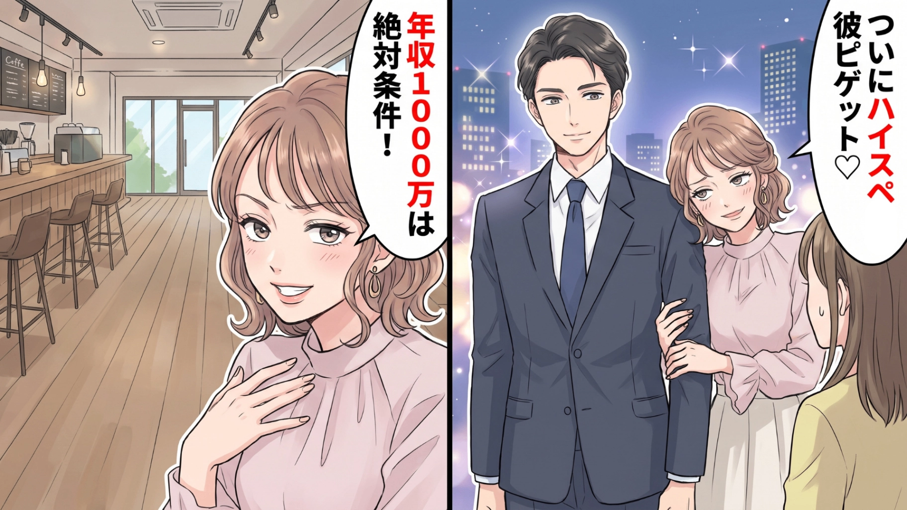 「モテる女は大変なの！」婚活アプリでハイスペ男性を探し続ける友人。ついに彼氏をゲットし、念願のプロポーズに大喜びしていたのに…両家顔あわせ直前に起きた【まさかの出来事】とは！？・前編