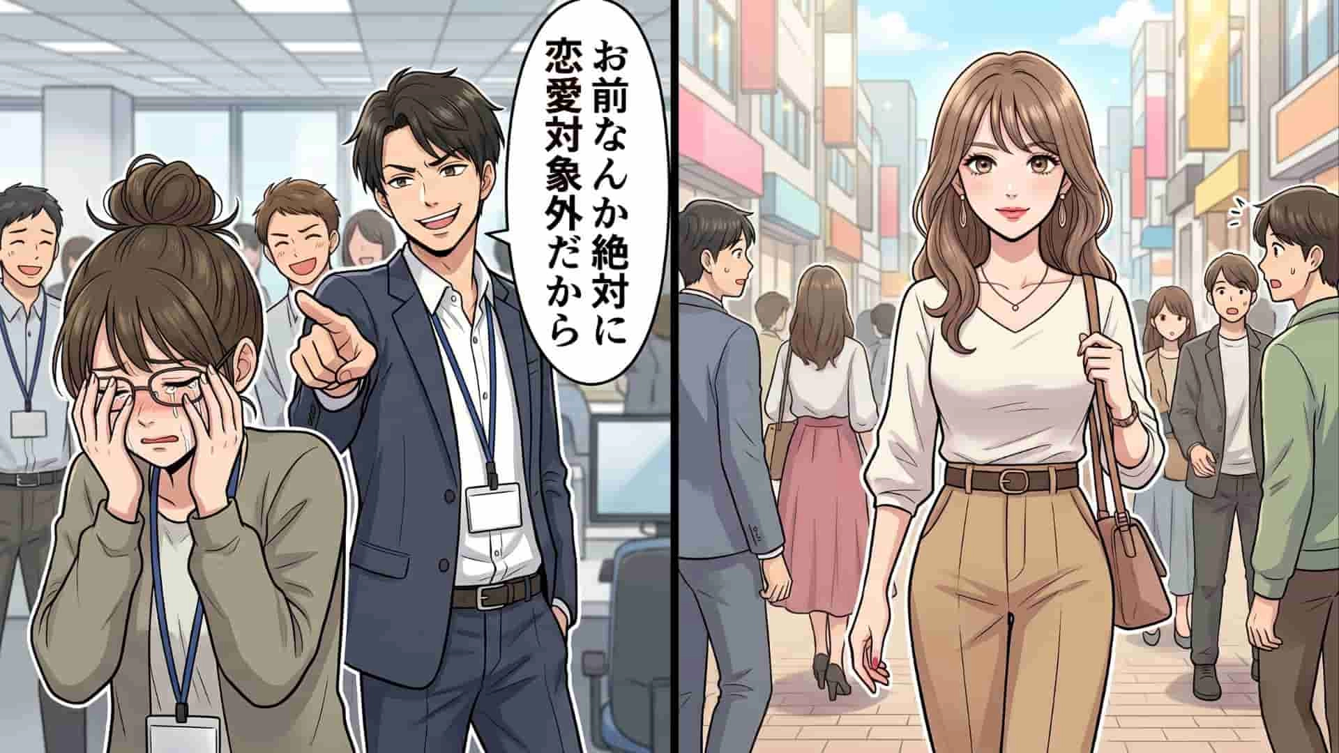 【最後にスカッと!】私を「恋愛対象外」と大勢の前で笑いものに...最低なイケメン同期に、主人公が【まさかの反撃】!?・前編