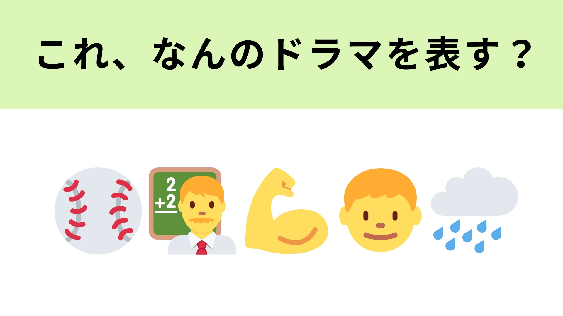 この絵文字が表すドラマは？へっぽこ野球部が“勝利”を目指す物語！