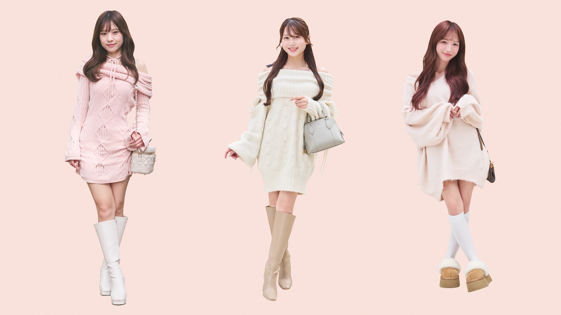 デート服っぽい特別感で彼を沼らせる♡ 冬モテの王道「ニットワンピ」コーデ3選