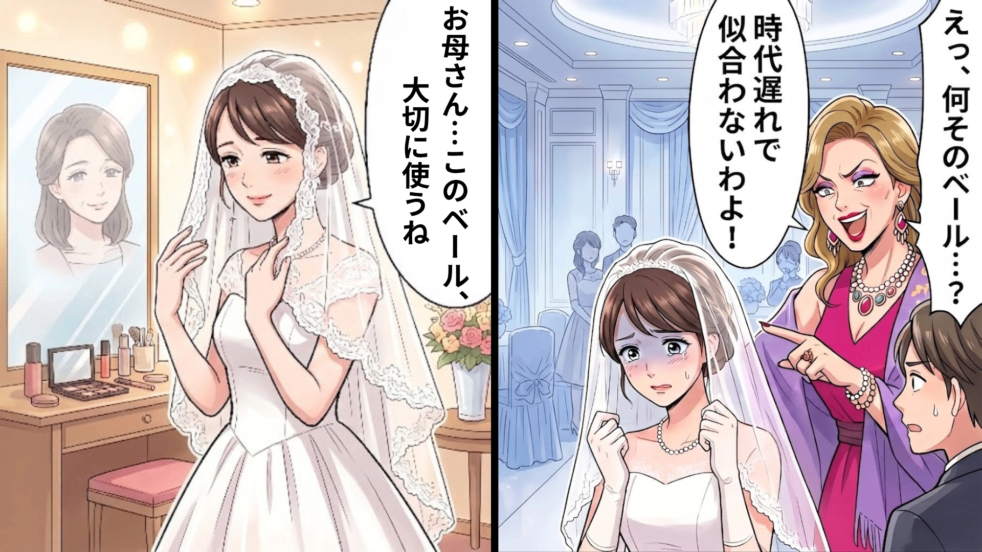 【衝撃展開】母のベールで迎えた結婚式。叔母の【最低発言】によって、会場の空気は一瞬で凍りついて...！？・前編