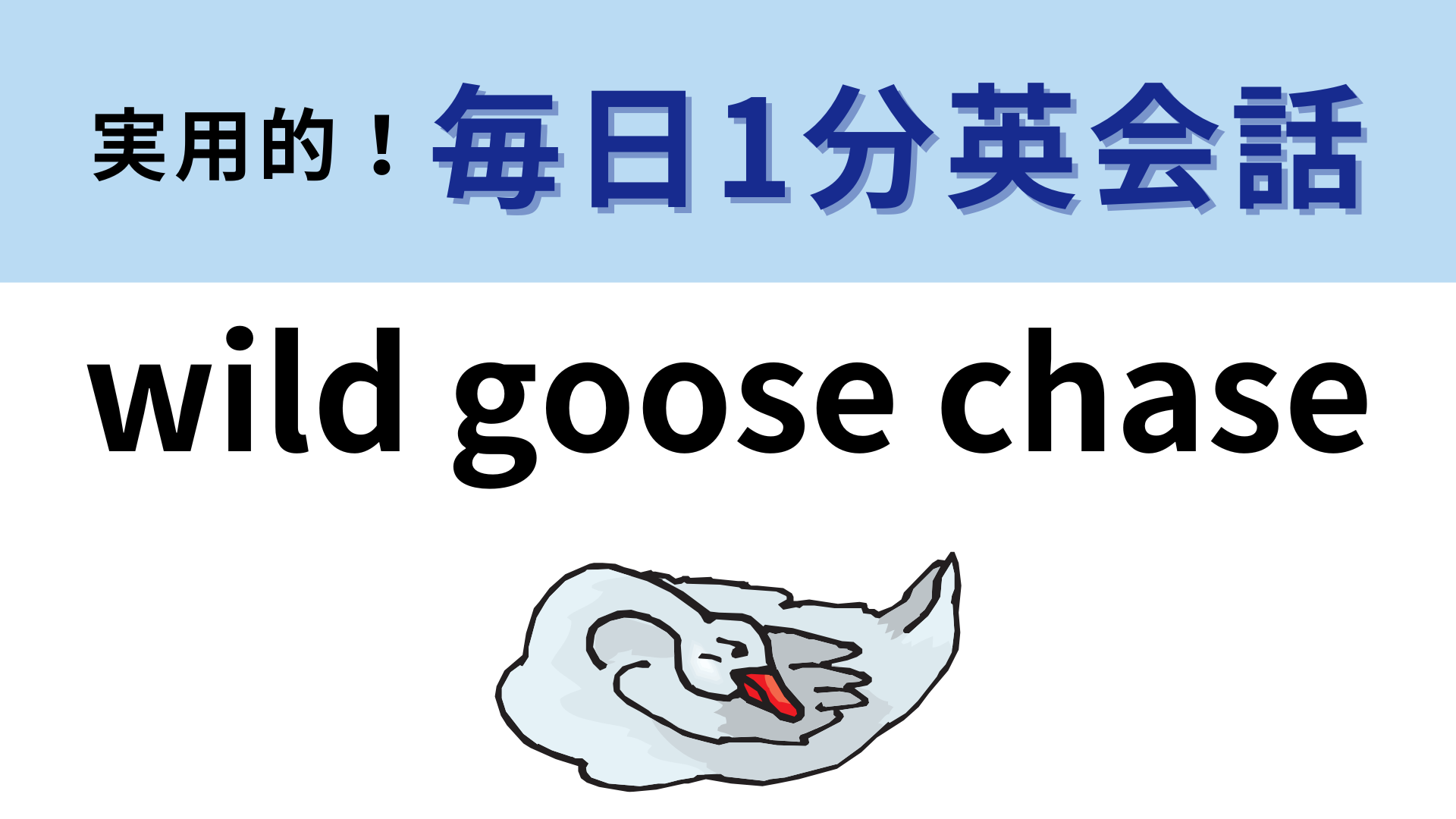 「wild goose chase」の意味は？「goose」は「ガチョウ」という意味です！【1分英会話】