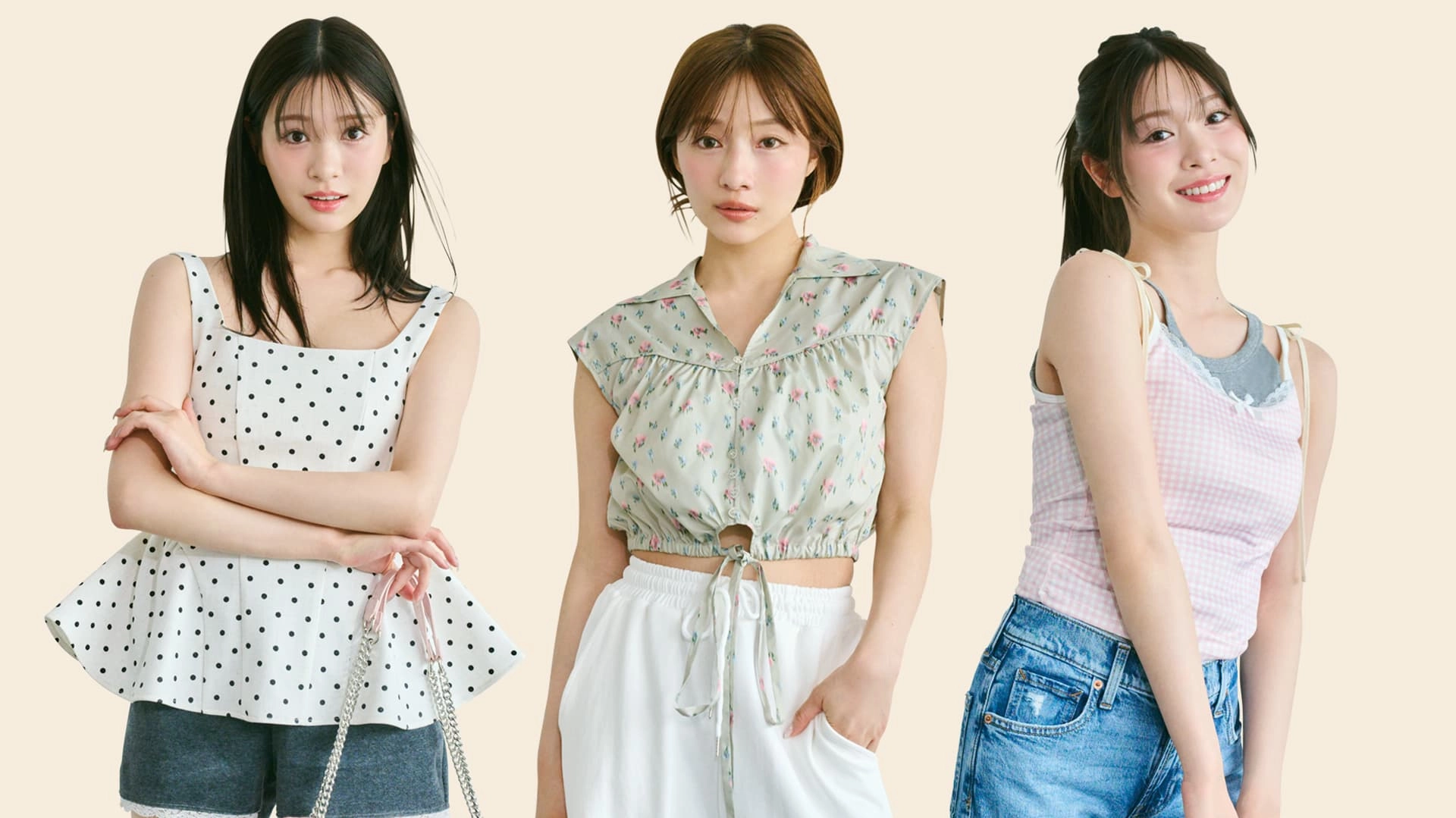 片思いの彼に“可愛い”と思わせる♡ 色と柄で攻めた【ヘルシーコーデ】3選