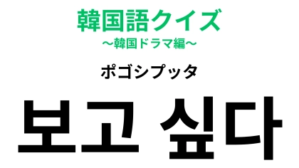 「보고 싶다（ポゴシプッタ）」の意味は？ドラマで聞いたことある人が続出！