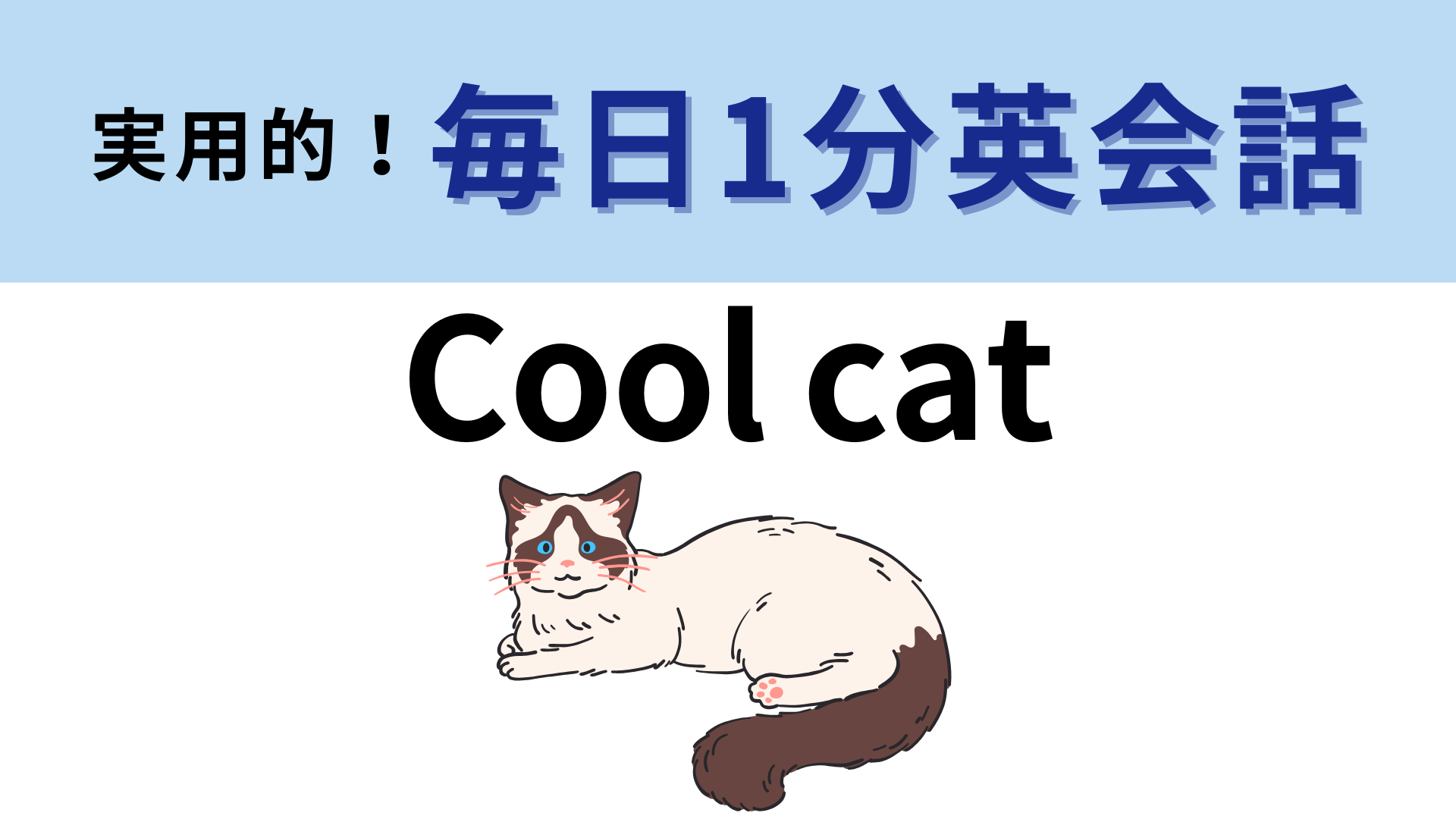 「Cool cat」の意味は？「クールなネコ」ってどういう意味！？【1分英会話】