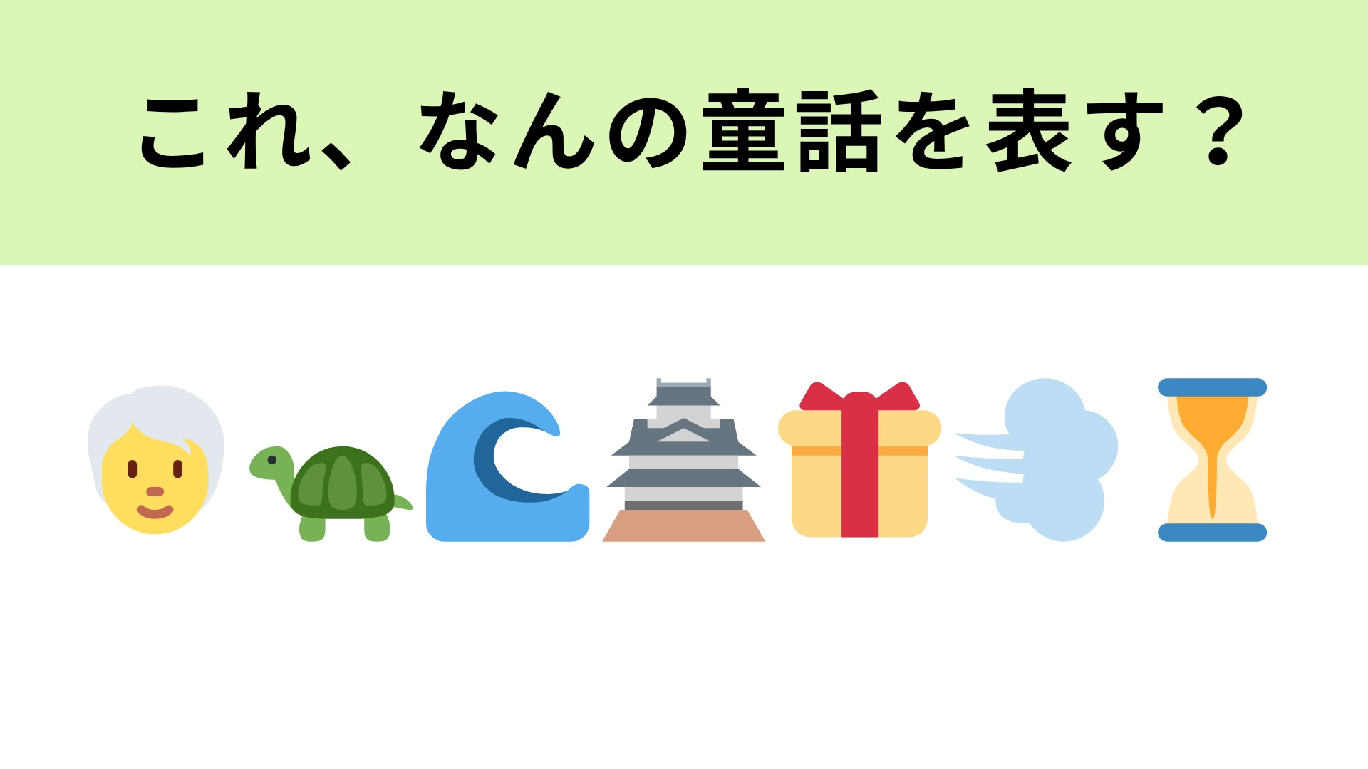 この絵文字が表す童話は？プレゼントと煙の絵文字に注目してみて！