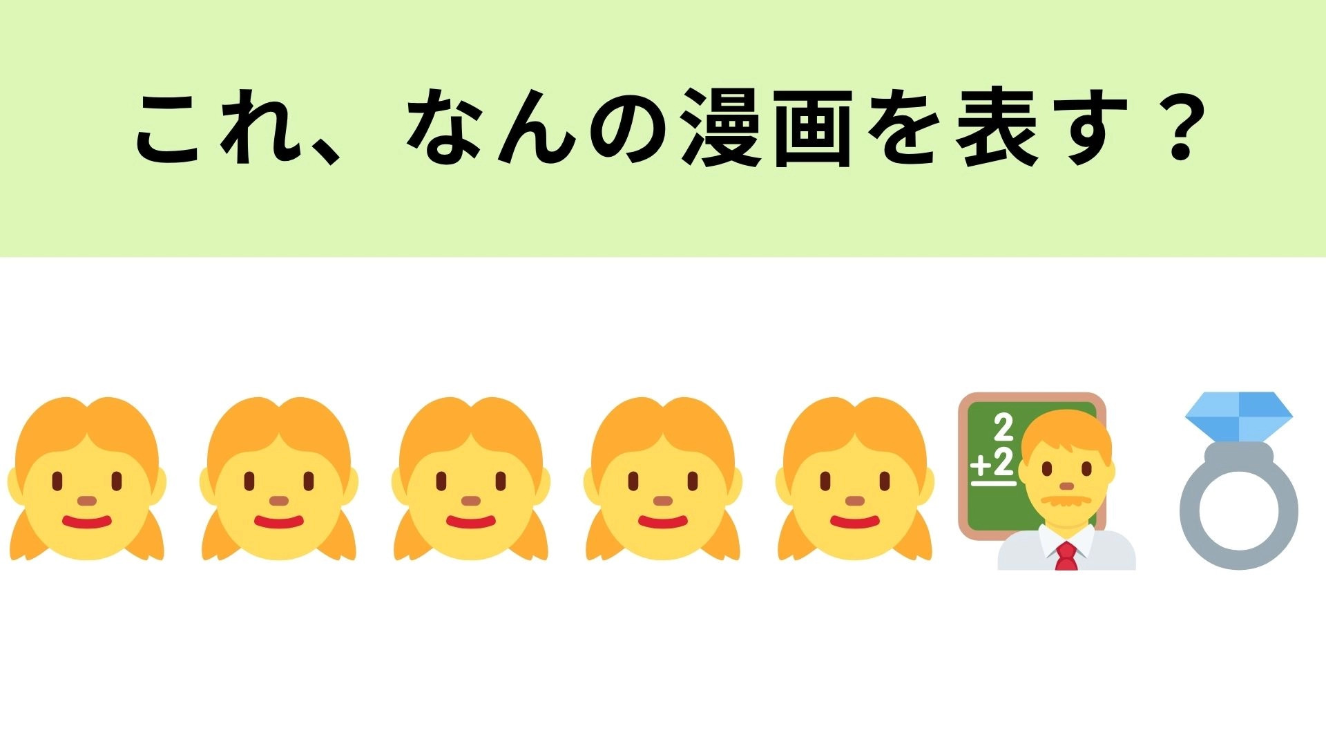 この絵文字が表す漫画は？簡単すぎていたらごめんなさい！？
