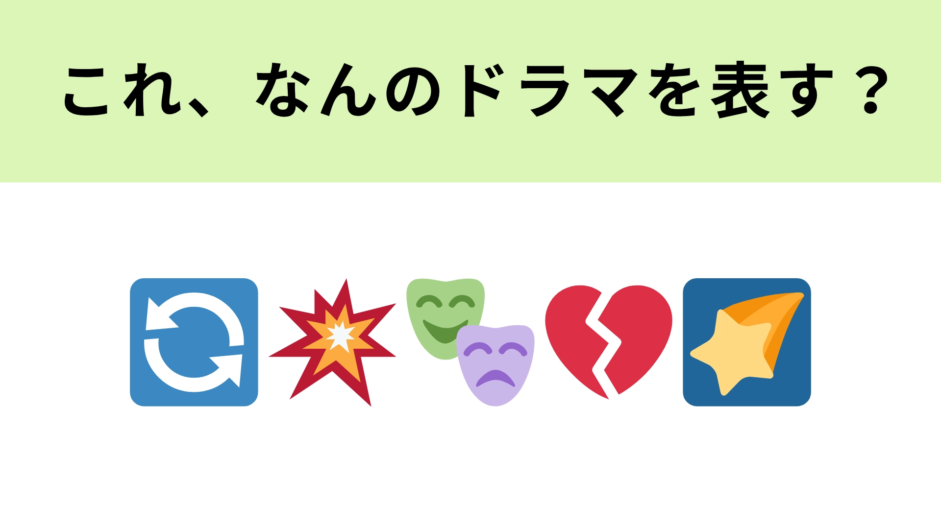 この絵文字が表すドラマは？同級生と入れ替わってしまうお話！