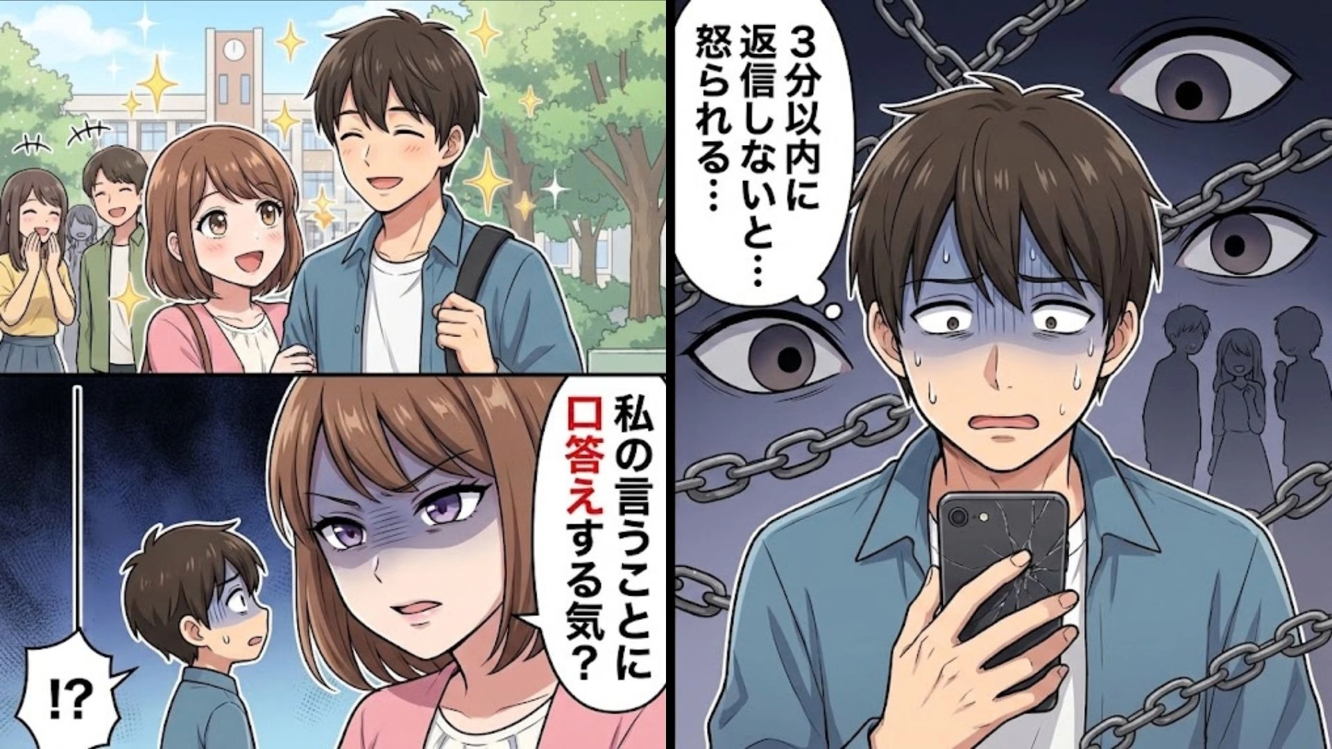 【モラハラ彼女】「口答えする気?」愛する彼女の正体は最恐の“女王さま”...!?理不尽すぎるルールに、とうとう主人公は限界を感じて!・前編