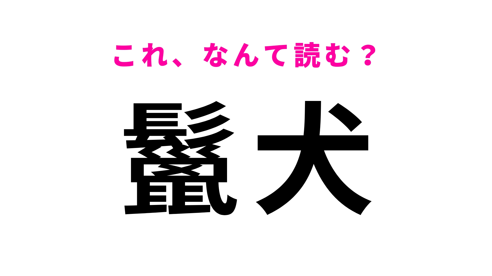 【鬣犬】はなんて読む?わかった人は天才…!